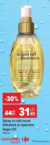 Carrefour Market Ogx spray cu ulei uscat hidratant si reparator argan oil Ofertă