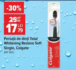 Carrefour Colgate periua de dinti total whitening restore soft single Ofertă