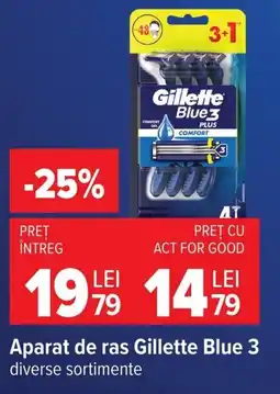 Carrefour Aparat de ras Gillette Blue 3 Ofertă