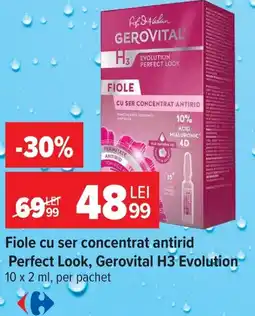 Carrefour Gerovital fiole cu ser concentrat antirid perfect look Ofertă