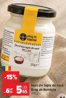 Carrefour Market Drag de România Iaurt din lapte de vacă Ofertă