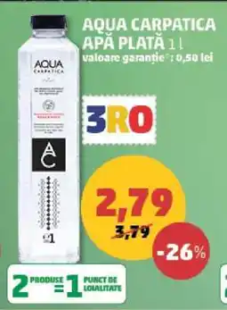 Penny AQUA CARPATICA APĂ PLATĂ 1L Ofertă