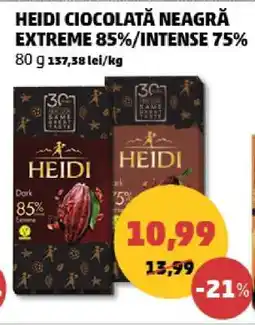 Penny HEIDI CIOCOLATĂ NEAGRĂ EXTREME 85%/INTENSE 75% Ofertă