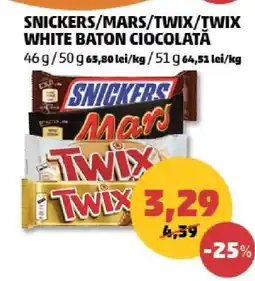 Penny SNICKERS / MARS / TWIX / TWIX WHITE BATON CIOCOLATĂ Ofertă