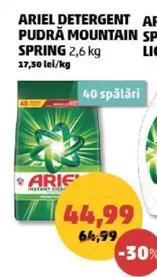 Penny ARIEL DETERGENT PUDRĂ MOUNTAIN SPRING Ofertă