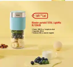 Carrefour Blender portabil Tefal Lightmix BL1C0430 Ofertă