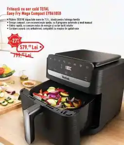 Carrefour Friteuză cu aer cald TEFAL Easy-Fry Mega Compact EY8618EO Ofertă
