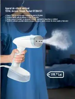 Carrefour Aparat de călcat vertical TEFAL Access Steam Pocket DT3041E1 Ofertă