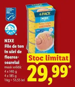 Lidl Nixe File de ton în ulei de floarea-soarelui Ofertă