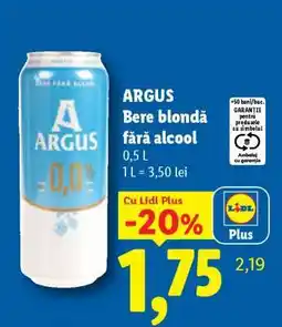 Lidl Argus Bere blondă fără alcool Ofertă