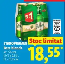 Lidl STAROPRAMEN Bere blondă Ofertă