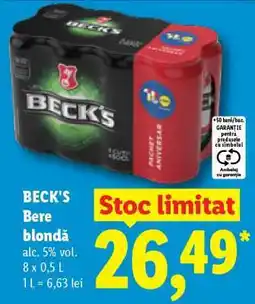 Lidl BECK‘S Bere blondă Ofertă