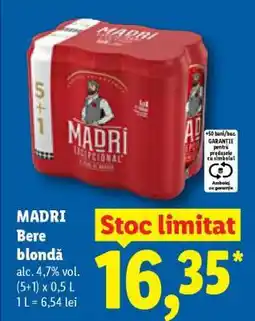 Lidl MADRI Bere blondă Ofertă