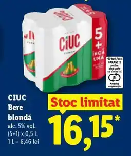Lidl CIUC Bere blondă Ofertă