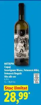 Lidl METAPH Cupaj Sauvignon Blanc, Fetească Albă, Fetească Regală Ofertă