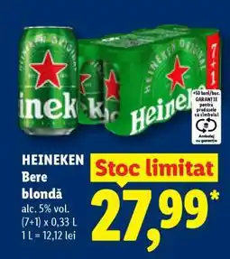Lidl HEINEKEN Bere blondă Ofertă