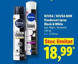Lidl NIVEA / NIVEA MEN Deodorant spray Black & White Ofertă