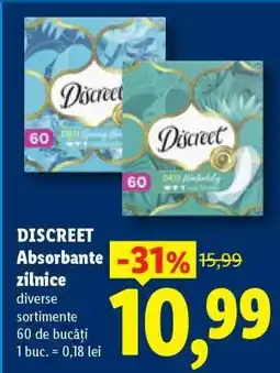 Lidl DISCREET Absorbante zilnice Ofertă