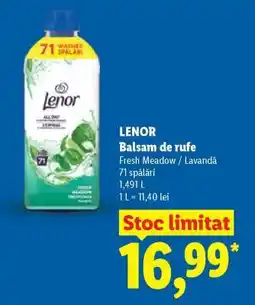 Lidl Lenor Balsam de rufe Ofertă
