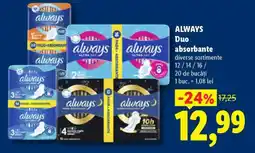 Lidl ALWAYS Duo absorbante Ofertă
