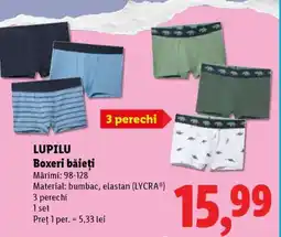 Lidl LUPILU Boxeri băieți Ofertă