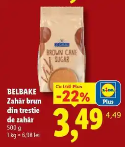 Lidl Belbake Zahăr brun din trestie de zahăr Ofertă