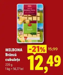 Lidl Milbona Brânză cubulețe Ofertă