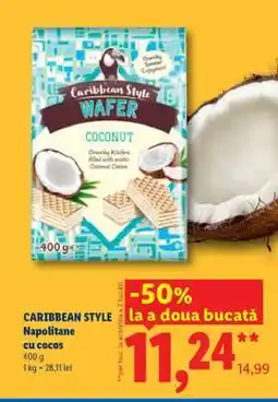 Lidl Caribbean Style Napolitane cu cocos Ofertă