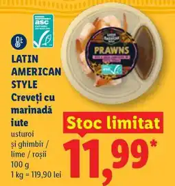 Lidl LATIN AMERICAN STYLE Creveți cu marinadă iute Ofertă