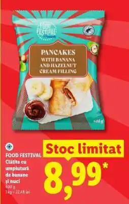 Lidl FOOD FESTIVAL Clătite cu umplutură de banane și nuci Ofertă