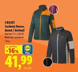 Lidl CRIVIT Jachetă fleece, damă / bărbați Ofertă