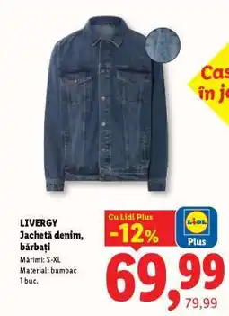 Lidl LIVERGY Jachetă denim, bărbați Ofertă
