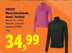 Lidl CRIVIT Bluză funcțională, damă / bărbați Ofertă