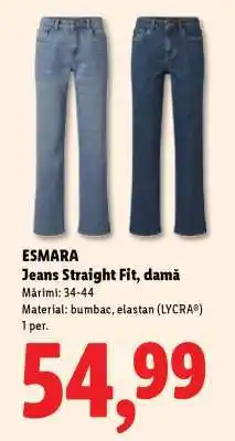 Lidl ESMARA Jeans Straight Fit, damă Ofertă