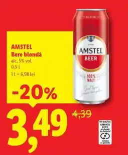 Lidl AMSTEL Bere blondă Ofertă