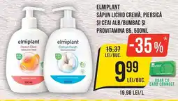 Mega Image Elmimplant săpun lichid cremă, piersică și ceai alb/bumbac și provitamina b5 Ofertă