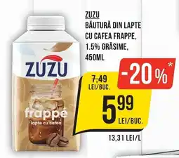 Mega Image Zuzu bautura din lapte cu cafea frappe Ofertă