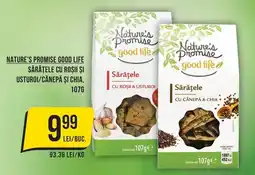 Mega Image Nature's Promise good life Sărătele cu roșii și usturoi/cânepe și chia Ofertă