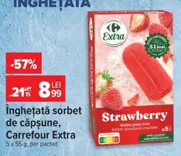 Carrefour Înghețată sorbet de căpșune, Carrefour Extra Ofertă