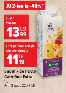 Carrefour Suc mix de fructe Carrefour Extra 1 L Ofertă