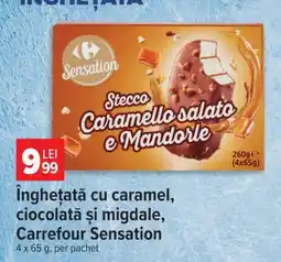 Carrefour Înghețată cu caramel, ciocolată și migdale, Carrefour Sensation Ofertă