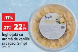 Carrefour Înghețată cu aromă de vanilie și cacao, Simpl Ofertă