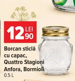 Carrefour Borcan sticlă cu capac, Quattro Stagioni Anfora, Bormioli Ofertă