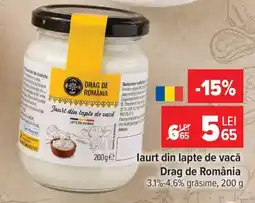 Carrefour Iaurt din lapte de vacă Drag de România Ofertă