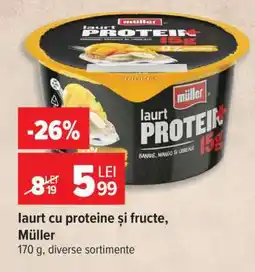 Carrefour Iaurt cu proteine și fructe, Müller Ofertă