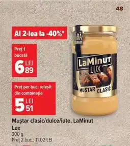 Carrefour Muștar clasic/dulce/iute, LaMinut Lux Ofertă