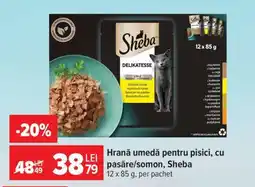 Carrefour Hrană umedă pentru pisici, cu pasăre/somon, Sheba Ofertă