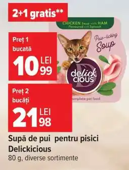 Carrefour Supă de pui pentru pisici Delickicious Ofertă