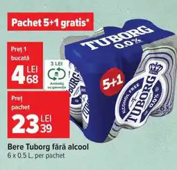 Carrefour Bere Tuborg fără alcool Ofertă