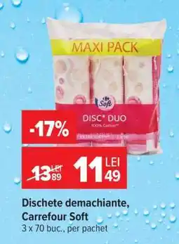 Carrefour Dischete demachiante, Carrefour Soft Ofertă